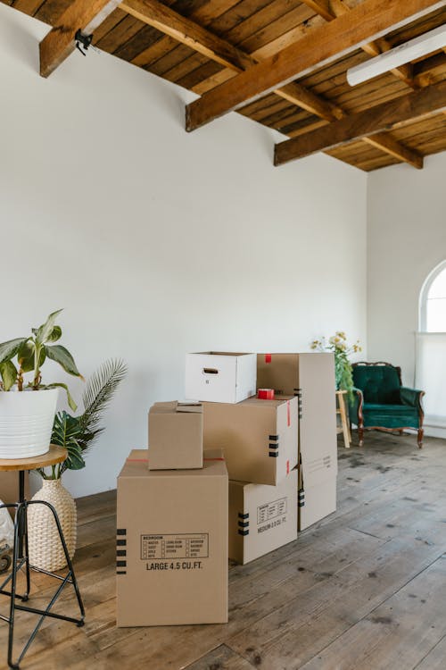 A salon-style gallery wall arrangement in a living room with mixed frame sizes and art styles