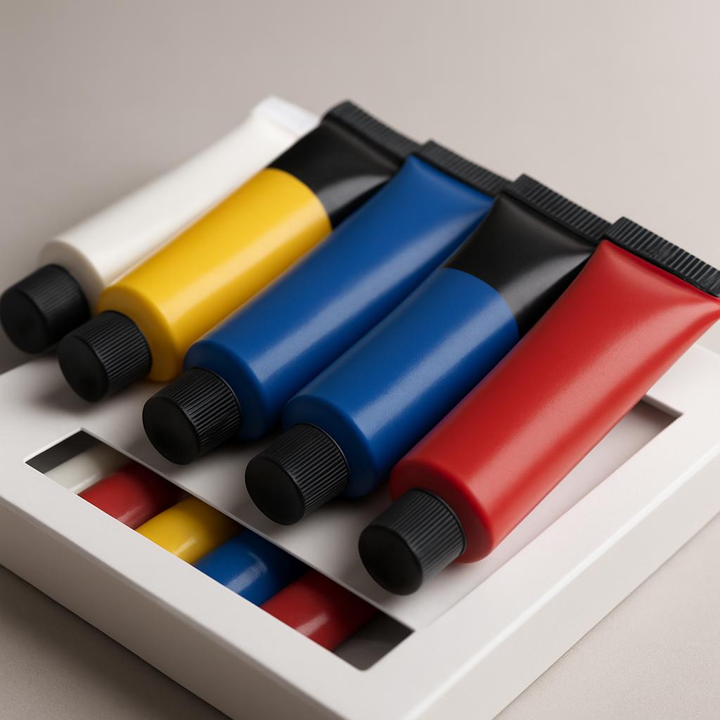 Liquitex BASICS acrylic paint set with multiple primary colors